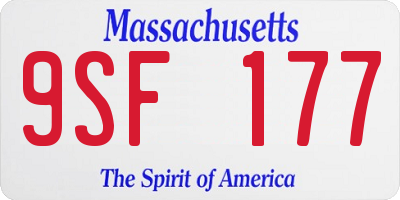 MA license plate 9SF177
