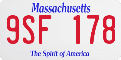 MA license plate 9SF178