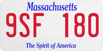 MA license plate 9SF180
