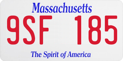 MA license plate 9SF185