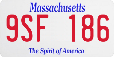 MA license plate 9SF186