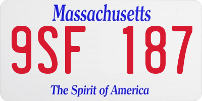 MA license plate 9SF187