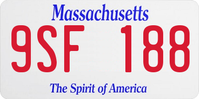 MA license plate 9SF188