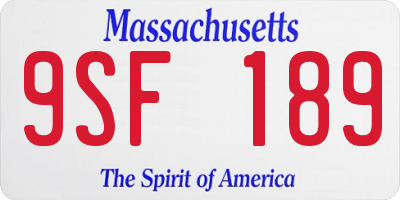MA license plate 9SF189