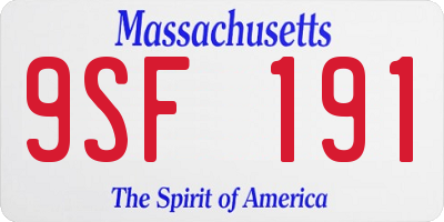 MA license plate 9SF191