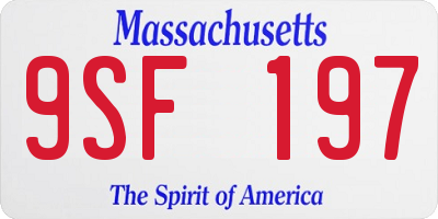 MA license plate 9SF197