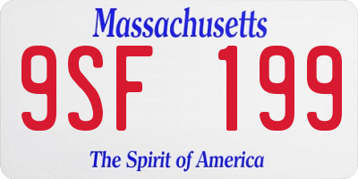 MA license plate 9SF199