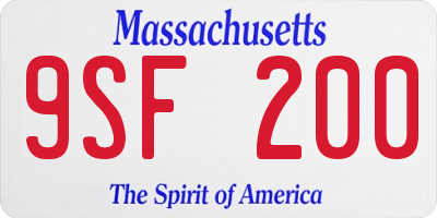 MA license plate 9SF200