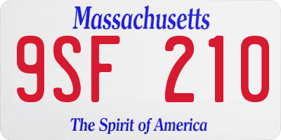 MA license plate 9SF210