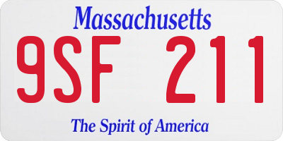MA license plate 9SF211