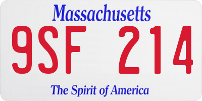 MA license plate 9SF214