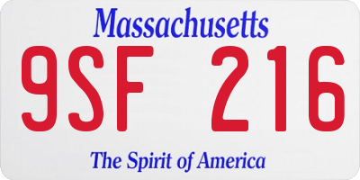 MA license plate 9SF216