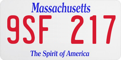 MA license plate 9SF217