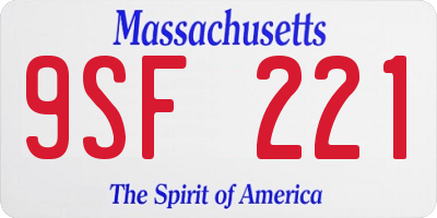 MA license plate 9SF221