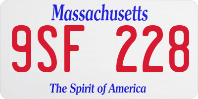MA license plate 9SF228