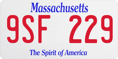 MA license plate 9SF229