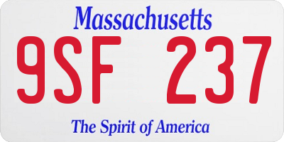 MA license plate 9SF237