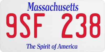 MA license plate 9SF238