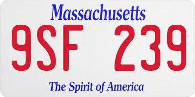 MA license plate 9SF239