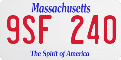 MA license plate 9SF240