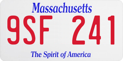 MA license plate 9SF241