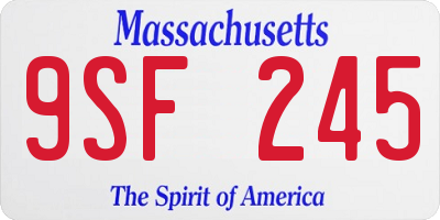 MA license plate 9SF245