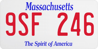 MA license plate 9SF246