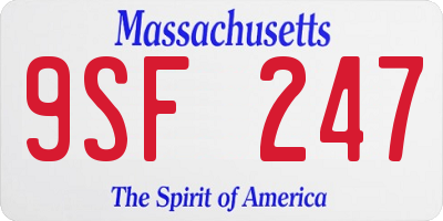 MA license plate 9SF247