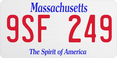 MA license plate 9SF249