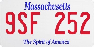 MA license plate 9SF252
