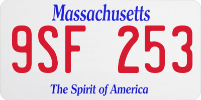MA license plate 9SF253