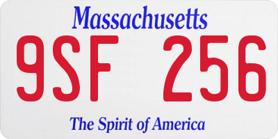 MA license plate 9SF256