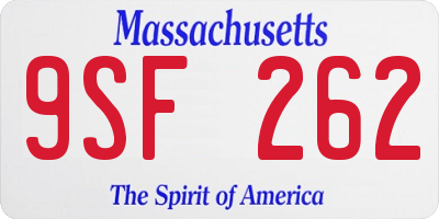 MA license plate 9SF262