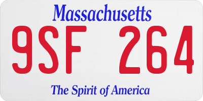 MA license plate 9SF264