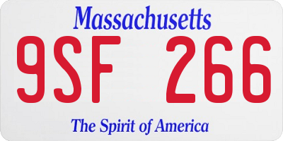 MA license plate 9SF266