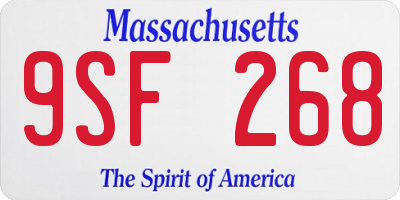MA license plate 9SF268