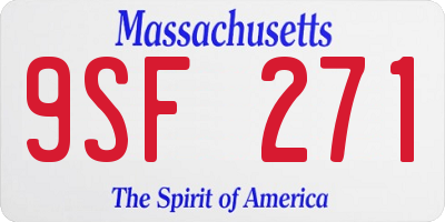 MA license plate 9SF271