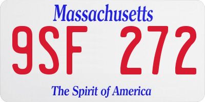 MA license plate 9SF272