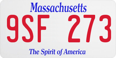 MA license plate 9SF273