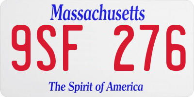 MA license plate 9SF276