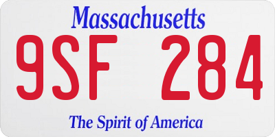 MA license plate 9SF284