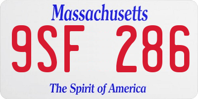MA license plate 9SF286