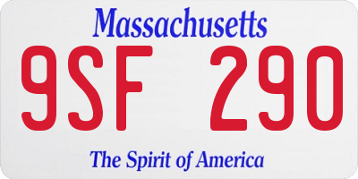 MA license plate 9SF290