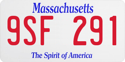 MA license plate 9SF291