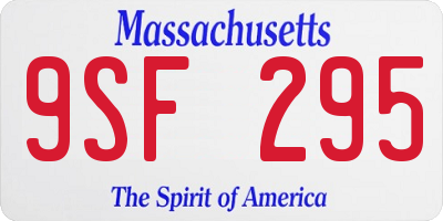 MA license plate 9SF295