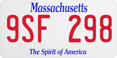 MA license plate 9SF298