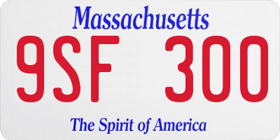 MA license plate 9SF300