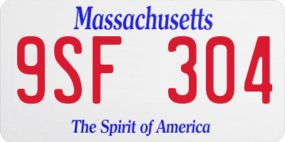 MA license plate 9SF304
