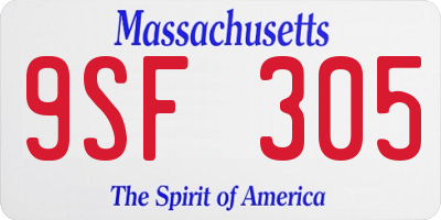 MA license plate 9SF305