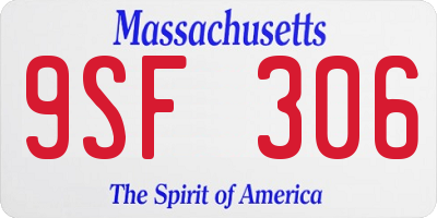 MA license plate 9SF306